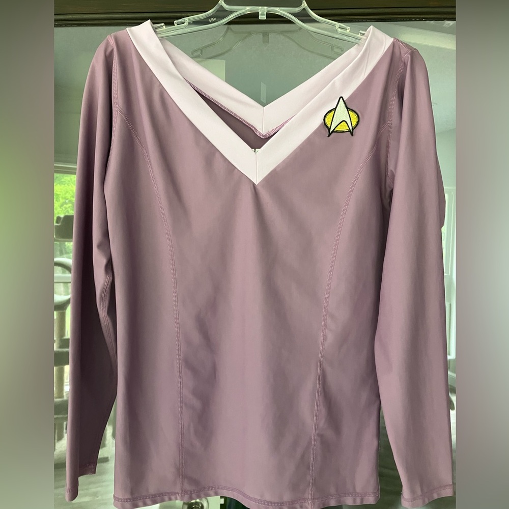 Official Licensed Star Trek Women's V-Neck Long Sleeve Uniform Shirt size L